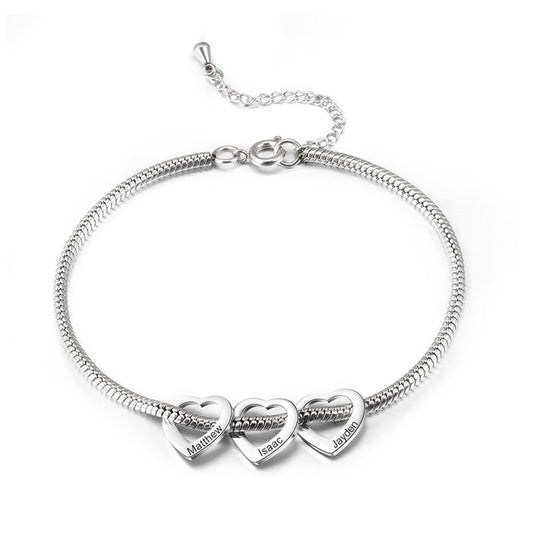 Hearts Charm Bracelet